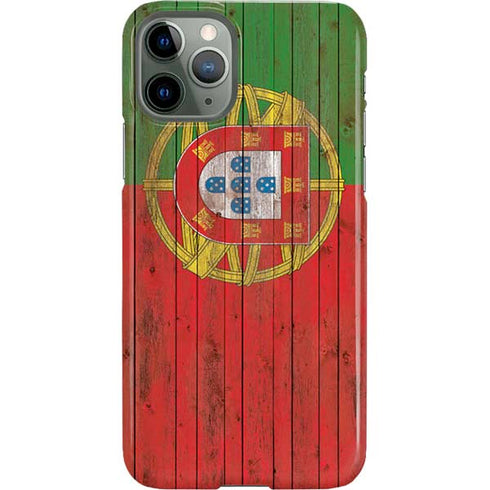 Portuguese Flag Dark Wood iPhone 11 Pro Lite Case